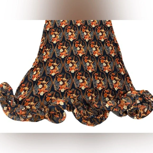 Farm Rio Pleated Crepe Midi Skirt/Anthropologie/ Size: S - Picture 3 of 12